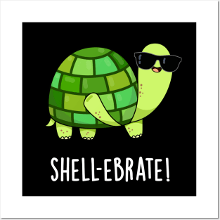 Shell-ebrate Cute Tortoise Animal Pun Posters and Art